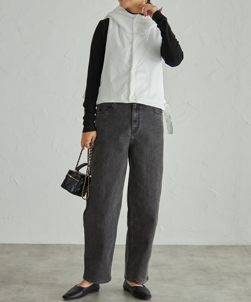 each（イーチ）の「バックゴムウエストカーブデニムパンツ（デニムパンツ・レディース・ブラック/ブルー/ホワイト・FREE）」の19枚目の写真