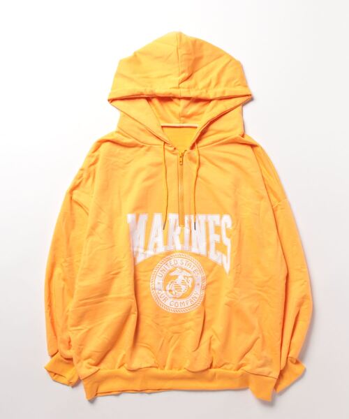 MAISON DE THERESE(メゾン ド テレーズ)の「ハーフジップ ビッグサイズパーカー カレッジロゴ風(パーカー・レディース・ブラック/グレー/オレンジ/グリーン・M/XL/L/XX-LARGE)」の17枚目の写真