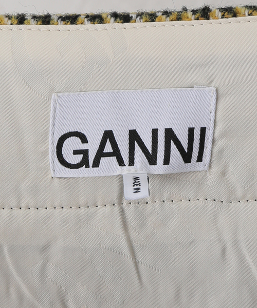 【関税込み】GANNI オフホワイト ハードウェア ミニワンピース GANNI シアサッカー ミニワンピース ティアード ギンガム | THE