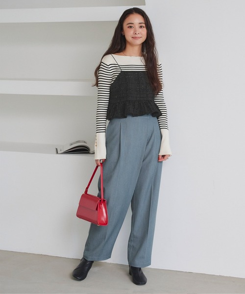 titivate（ティティベイト）の「ラメツイードキャミソールトップス（キャミソール・レディース・ブラウン/ブラック/アイボリー・FREE）」の19枚目の写真