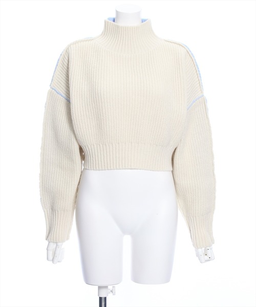 clear（クリア）の「前後2wayバイカラーニットトップス≪STAY MOTION≫（ニット/セーター・レディース・ホワイト系その他2/グレー系その他/ホワイト系その他・F）」の8枚目の写真