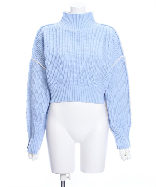 clear（クリア）の「前後2wayバイカラーニットトップス≪STAY MOTION≫（ニット/セーター・レディース・ホワイト系その他2/グレー系その他/ホワイト系その他・F）」の9枚目の写真