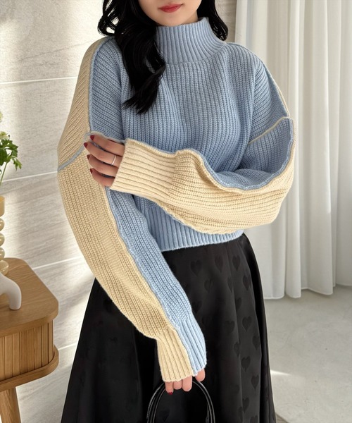 clear（クリア）の「前後2wayバイカラーニットトップス≪STAY MOTION≫（ニット/セーター・レディース・ホワイト系その他2/グレー系その他/ホワイト系その他・F）」の21枚目の写真