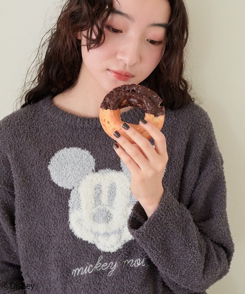 Disney(ディズニー)の「【Disney/ディズニー】ミッキー/もこもこニットルームウェア(パンツ別売り)大きいサイズ有(ルームウェア/パジャマ・レディース・ピンク/チャコールグレー/アイボリー・M/LL/L)」の9枚目の写真