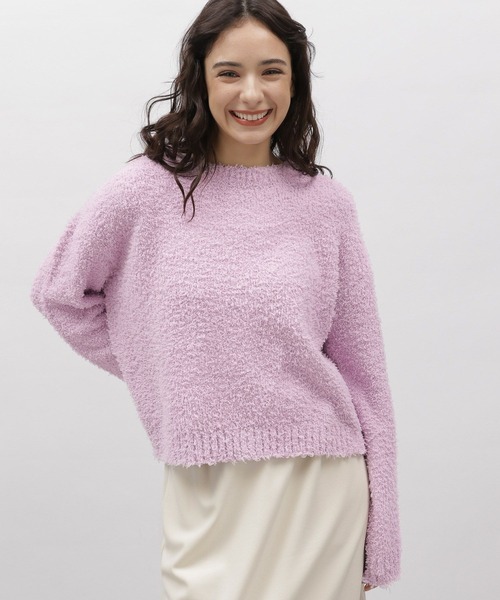 LAKOLE(ラコレ)の「5ゲージモップヤーンニットプルオーバー / 100755(ニット/セーター・レディース・ラベンダー/セージグリーン/ライトグレー・MEDIUM/SMALL)」の3枚目の写真