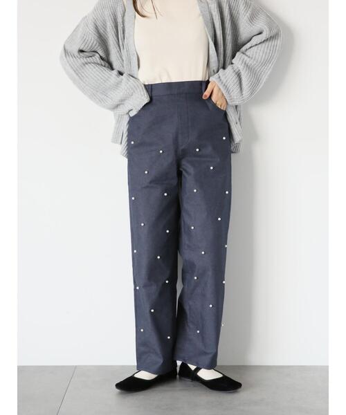 ehka sopo(エヘカソポ)の「パール付パンツ(その他パンツ・レディース・ブラック/グレー/ネイビー・F)」の3枚目の写真