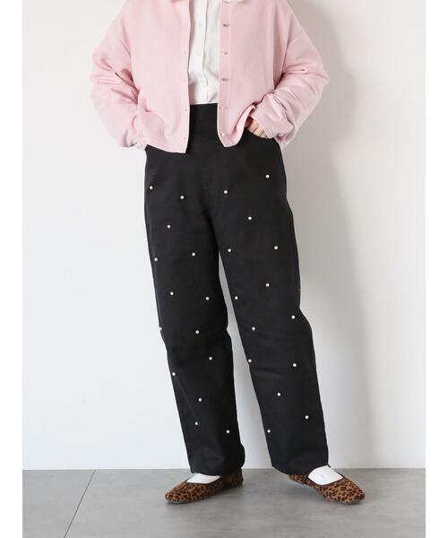 ehka sopo(エヘカソポ)の「パール付パンツ(その他パンツ・レディース・ブラック/グレー/ネイビー・F)」の4枚目の写真