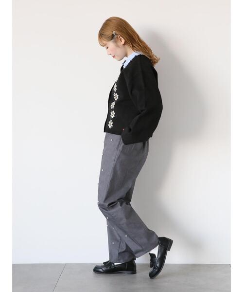 ehka sopo(エヘカソポ)の「パール付パンツ(その他パンツ・レディース・ブラック/グレー/ネイビー・F)」の8枚目の写真