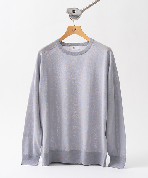 417 EDIFICE（フォーワンセブンエディフィス）の「Anti pilling / アンチピリング シルキークルー（ニット/セーター・メンズ・ベージュ/ネイビー/オレンジ/グレー/ブルー・SMALL/MEDIUM/LARGE）」の2枚目の写真