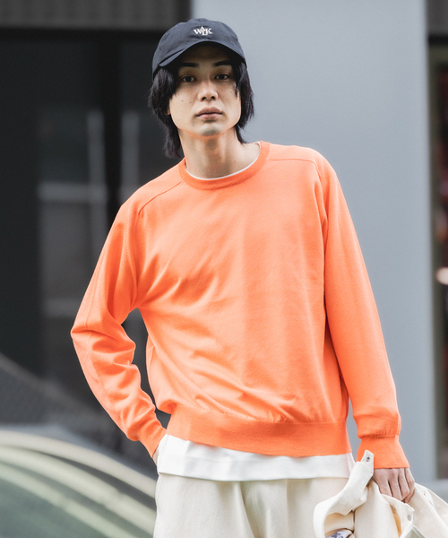 417 EDIFICE（フォーワンセブンエディフィス）の「Anti pilling / アンチピリング シルキークルー（ニット/セーター・メンズ・ベージュ/ネイビー/オレンジ/グレー/ブルー・SMALL/MEDIUM/LARGE）」の20枚目の写真