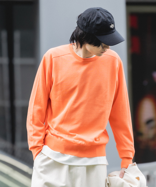 417 EDIFICE（フォーワンセブンエディフィス）の「Anti pilling / アンチピリング シルキークルー（ニット/セーター・メンズ・ベージュ/ネイビー/オレンジ/グレー/ブルー・SMALL/MEDIUM/LARGE）」の19枚目の写真