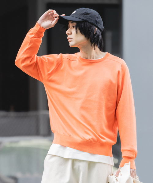 417 EDIFICE（フォーワンセブンエディフィス）の「Anti pilling / アンチピリング シルキークルー（ニット/セーター・メンズ・ベージュ/ネイビー/オレンジ/グレー/ブルー・SMALL/MEDIUM/LARGE）」の18枚目の写真