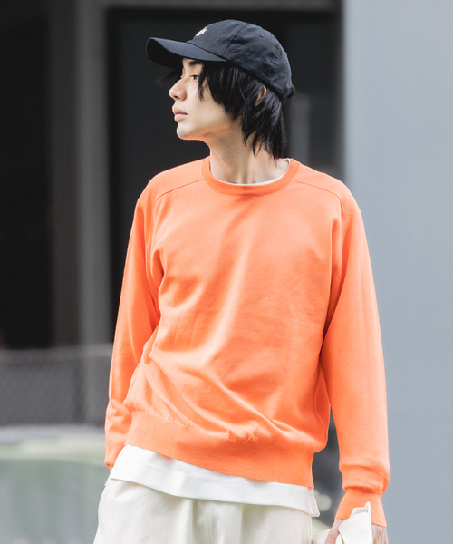 417 EDIFICE（フォーワンセブンエディフィス）の「Anti pilling / アンチピリング シルキークルー（ニット/セーター・メンズ・ベージュ/ネイビー/オレンジ/グレー/ブルー・SMALL/MEDIUM/LARGE）」の17枚目の写真