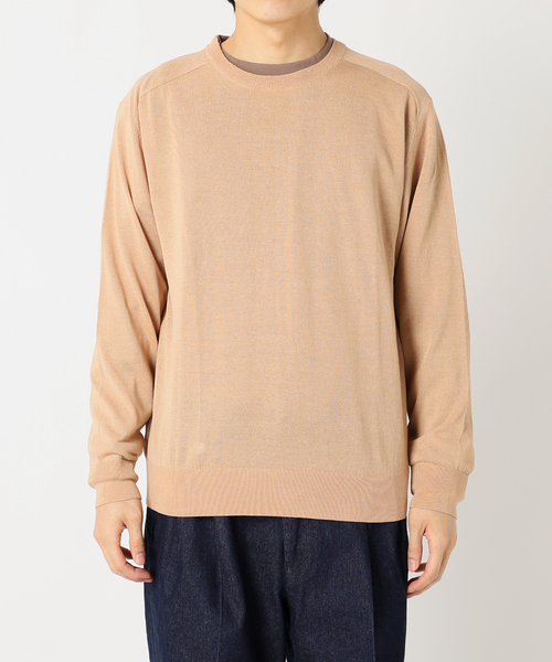 417 EDIFICE（フォーワンセブンエディフィス）の「Anti pilling / アンチピリング シルキークルー（ニット/セーター・メンズ・ベージュ/ネイビー/オレンジ/グレー/ブルー・SMALL/MEDIUM/LARGE）」の15枚目の写真