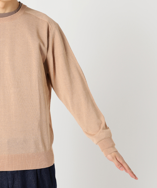 417 EDIFICE（フォーワンセブンエディフィス）の「Anti pilling / アンチピリング シルキークルー（ニット/セーター・メンズ・ベージュ/ネイビー/オレンジ/グレー/ブルー・SMALL/MEDIUM/LARGE）」の10枚目の写真