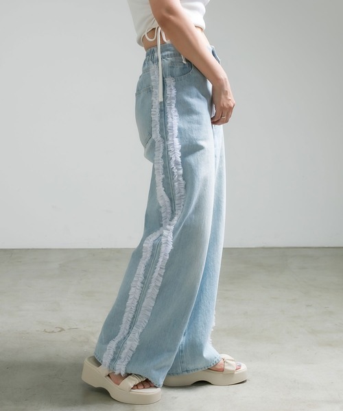 OLIVE des OLIVE(オリーブデオリーブ)の「【S/M展開】メニーリボンデニムパンツ 1041030060(デニムパンツ・レディース・サックスブルー/グレー/ブルー系その他・SMALL/MEDIUM)」の3枚目の写真