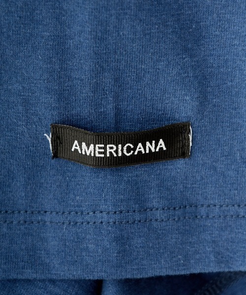 AMERICANA（アメリカーナ）の「[Americana×JEANS FACTORY/アメリカーナ×ジーンズファクトリー] 別注 ワイドシルエット ショート丈バックプリントTシャツ（Tシャツ/カットソー・レディース・ホワイト/ブラック/ブルー・F）」の8枚目の写真