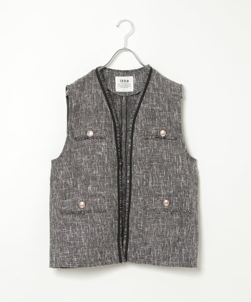 ikka（イッカ）の「ツイードベスト（ダウンベスト・レディース・グレー・S/M/L）」の8枚目の写真