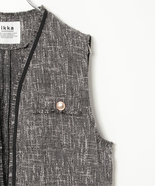 ikka（イッカ）の「ツイードベスト（ダウンベスト・レディース・グレー・S/M/L）」の10枚目の写真