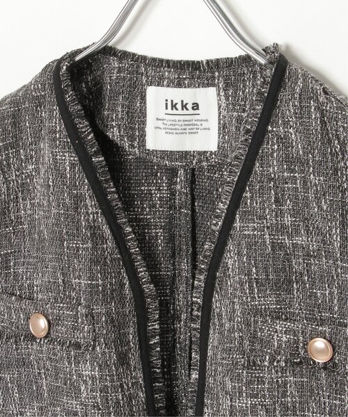 ikka（イッカ）の「ツイードベスト（ダウンベスト・レディース・グレー・S/M/L）」の12枚目の写真