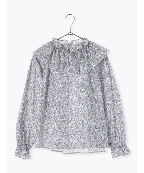 TSUHARU by Samansa Mos2（ツハルバイサマンサモスモス）の「【LIBERTY】Windora柄フリルカラーブラウス（シャツ/ブラウス・レディース・ブルー/グリーン・F）」の2枚目の写真