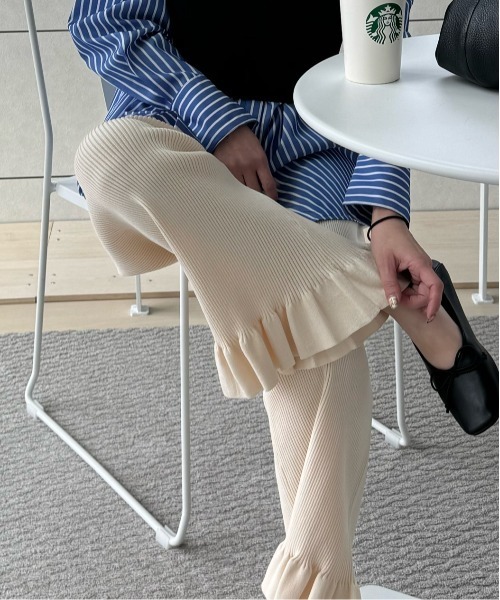 y/m by misato（イムバイミサト）の「裾フリルパンツ（その他パンツ・レディース・オフホワイト/グレー/ブラック・FREE）」の20枚目の写真