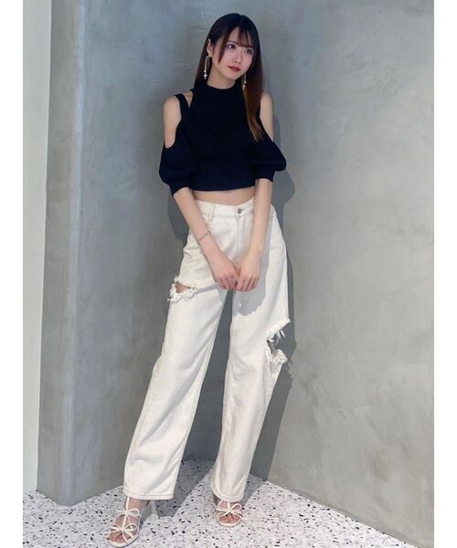 EATME（イートミー）の「カットショルダーレイヤードリブTOP（T