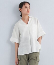 green label relaxing（グリーンレーベルリラクシング）の「［size SHORTあり］フレンチリネン スキッパー 5分袖 シャツ（シャツ/ブラウス）」