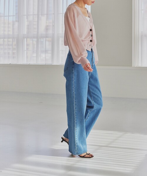 EMMEL REFINES(エメルリファインズ)の「<EMMEL REFINES>EM HW シアーラメ Vネック カーディガン(カーディガン/ボレロ・レディース・ライム/ライトグレー/ライトピンク/ブラック・FREE)」の19枚目の写真