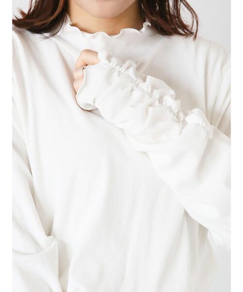 ehka sopo(エヘカソポ)の「袖くしゅくしゅハイネックカットソー(Tシャツ/カットソー・レディース・オフホワイト/サックスブルー/ブラック・F)」の2枚目の写真