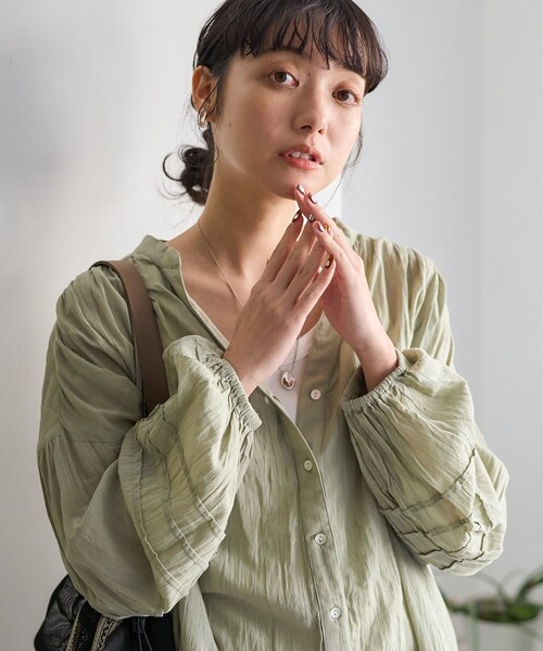 FREAK'S STORE（フリークスストア）の「インド シングルガーゼブラウス（シャツ/ブラウス・レディース・ブラック/ブルーグリーン/オフホワイト/ラベンダー・ﾌﾘ-）」の8枚目の写真