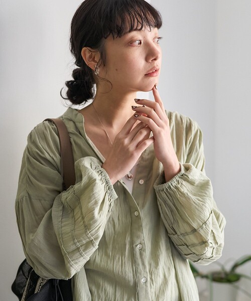 FREAK'S STORE（フリークスストア）の「インド シングルガーゼブラウス（シャツ/ブラウス・レディース・ブラック/ブルーグリーン/オフホワイト/ラベンダー・ﾌﾘ-）」の15枚目の写真