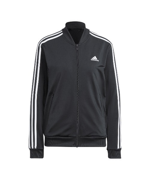 adidas（アディダス）の「アディダス adidas エッセンシャルズ スリーストライプス トラックスーツ（セットアップ・レディース・ブラック・S/M/L/XL）」の9枚目の写真