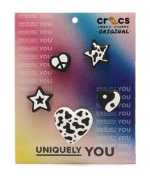 crocs(�N���b�N�X)��crocs JIBBITZ  Mono BnW 5 Pack / �N���b�N�X �W�r�b�c  ���m�u���b�N �A���h �z���C�g 5 �p�b�N(�V���[�Y�A�N�Z�T���[)