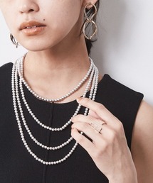 CHIC STYLE | ＜大きいサイズ＞スモーキーシルバーロングネックレス（長め設計）　シックスタイル(ネックレス)