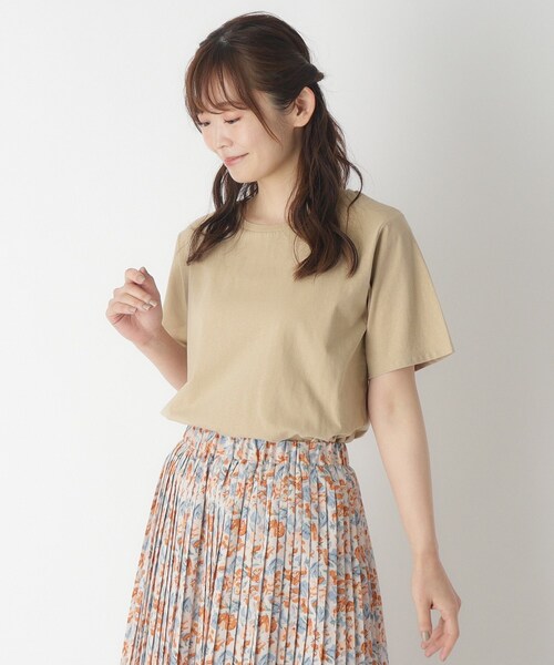 【綿100％／ストレッチ】ベーシックTシャツ（Tシャツ/カットソー）｜LAURA ASHLEY（ローラアシュレイ） 5,264円