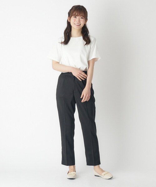 LAURA ASHLEY(ローラアシュレイ)の「【綿100%/ストレッチ】ベーシックTシャツ(Tシャツ/カットソー・レディース・ホワイト/ネイビー/ナチュラル・40/38)」の19枚目の写真