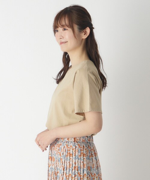 LAURA ASHLEY(ローラアシュレイ)の「【綿100%/ストレッチ】ベーシックTシャツ(Tシャツ/カットソー・レディース・ホワイト/ネイビー/ナチュラル・40/38)」の17枚目の写真