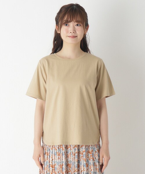 LAURA ASHLEY(ローラアシュレイ)の「【綿100%/ストレッチ】ベーシックTシャツ(Tシャツ/カットソー・レディース・ホワイト/ネイビー/ナチュラル・40/38)」の9枚目の写真