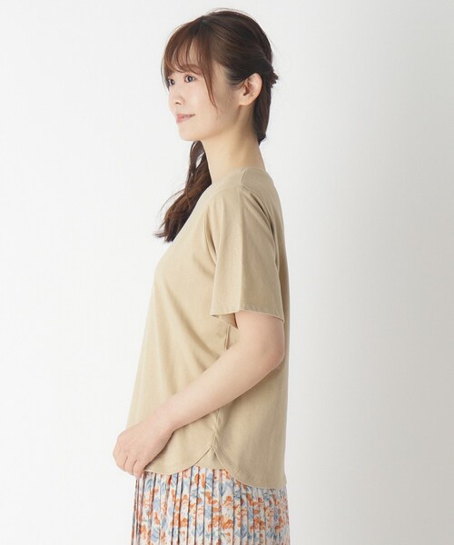 LAURA ASHLEY(ローラアシュレイ)の「【綿100%/ストレッチ】ベーシックTシャツ(Tシャツ/カットソー・レディース・ホワイト/ネイビー/ナチュラル・40/38)」の8枚目の写真