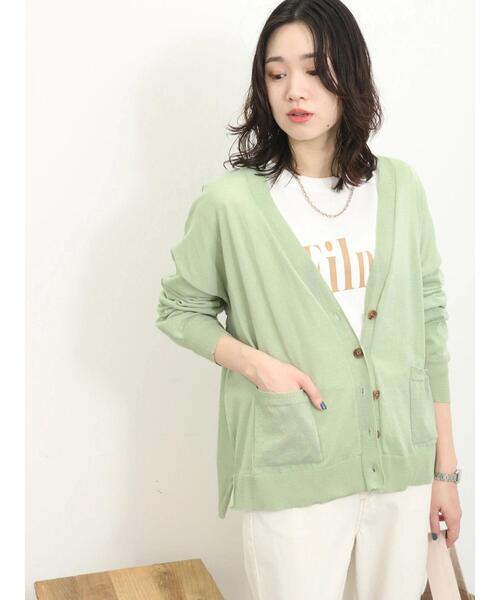 Samansa Mos2 blue（サマンサモスモスブルー）の「マルチスタイルVカーディガン（カーディガン/ボレロ・レディース・シルバーグレー/パープル/ミント/ベージュ/ブラック/オフホワイト/ブルー・L/M）」の5枚目の写真