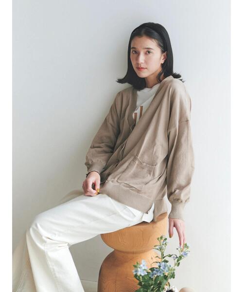 Samansa Mos2 blue（サマンサモスモスブルー）の「マルチスタイルVカーディガン（カーディガン/ボレロ・レディース・シルバーグレー/パープル/ミント/ベージュ/ブラック/オフホワイト/ブルー・L/M）」の8枚目の写真