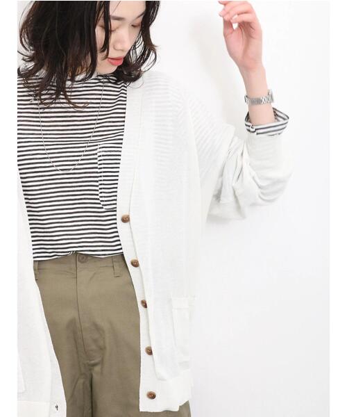 Samansa Mos2 blue（サマンサモスモスブルー）の「マルチスタイルVカーディガン（カーディガン/ボレロ・レディース・シルバーグレー/パープル/ミント/ベージュ/ブラック/オフホワイト/ブルー・L/M）」の9枚目の写真