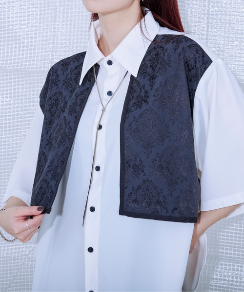 Ellno Loset(エルノロゼット)の「ジャガードフラシシャツ(シャツ/ブラウス・メンズ・ブルー系その他/ブラック/オフホワイト・LARGE/SMALL/MEDIUM)」の8枚目の写真