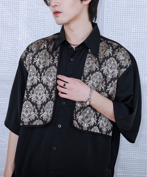 Ellno Loset(エルノロゼット)の「ジャガードフラシシャツ(シャツ/ブラウス・メンズ・ブルー系その他/ブラック/オフホワイト・LARGE/SMALL/MEDIUM)」の21枚目の写真