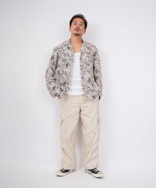 #Re:room(リルーム)の「レオパードオープンカラーロングスリーブシャツ(シャツ/ブラウス・メンズ・ホワイト/ブラック・M-L/S-M)」の3枚目の写真