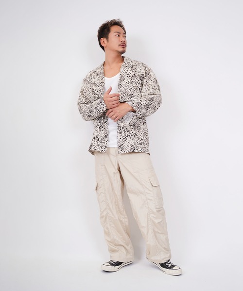 #Re:room(リルーム)の「レオパードオープンカラーロングスリーブシャツ(シャツ/ブラウス・メンズ・ホワイト/ブラック・M-L/S-M)」の4枚目の写真