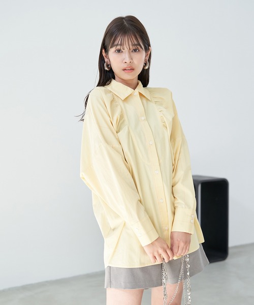 VIS（ビス）の「【洗える】モモンガビックシルエットシャツ（シャツ/ブラウス・レディース・クリーム/サックスブルー/ホワイト系その他・FREE）」の5枚目の写真