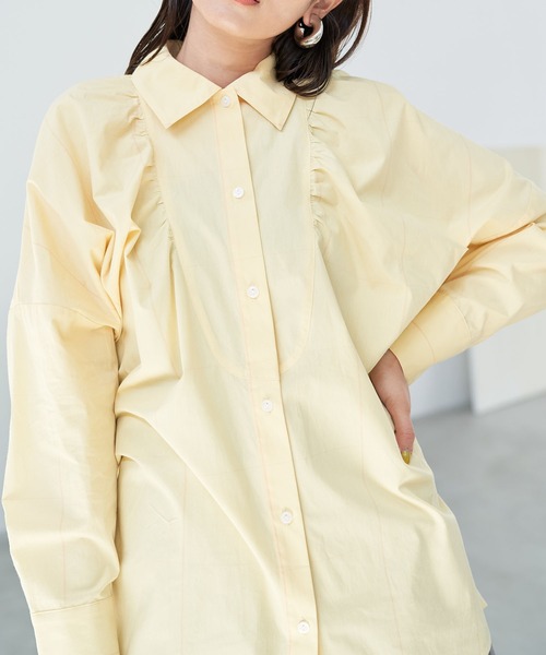 VIS（ビス）の「【洗える】モモンガビックシルエットシャツ（シャツ/ブラウス・レディース・クリーム/サックスブルー/ホワイト系その他・FREE）」の7枚目の写真