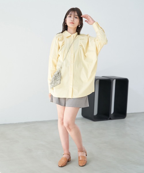 VIS（ビス）の「【洗える】モモンガビックシルエットシャツ（シャツ/ブラウス・レディース・クリーム/サックスブルー/ホワイト系その他・FREE）」の8枚目の写真